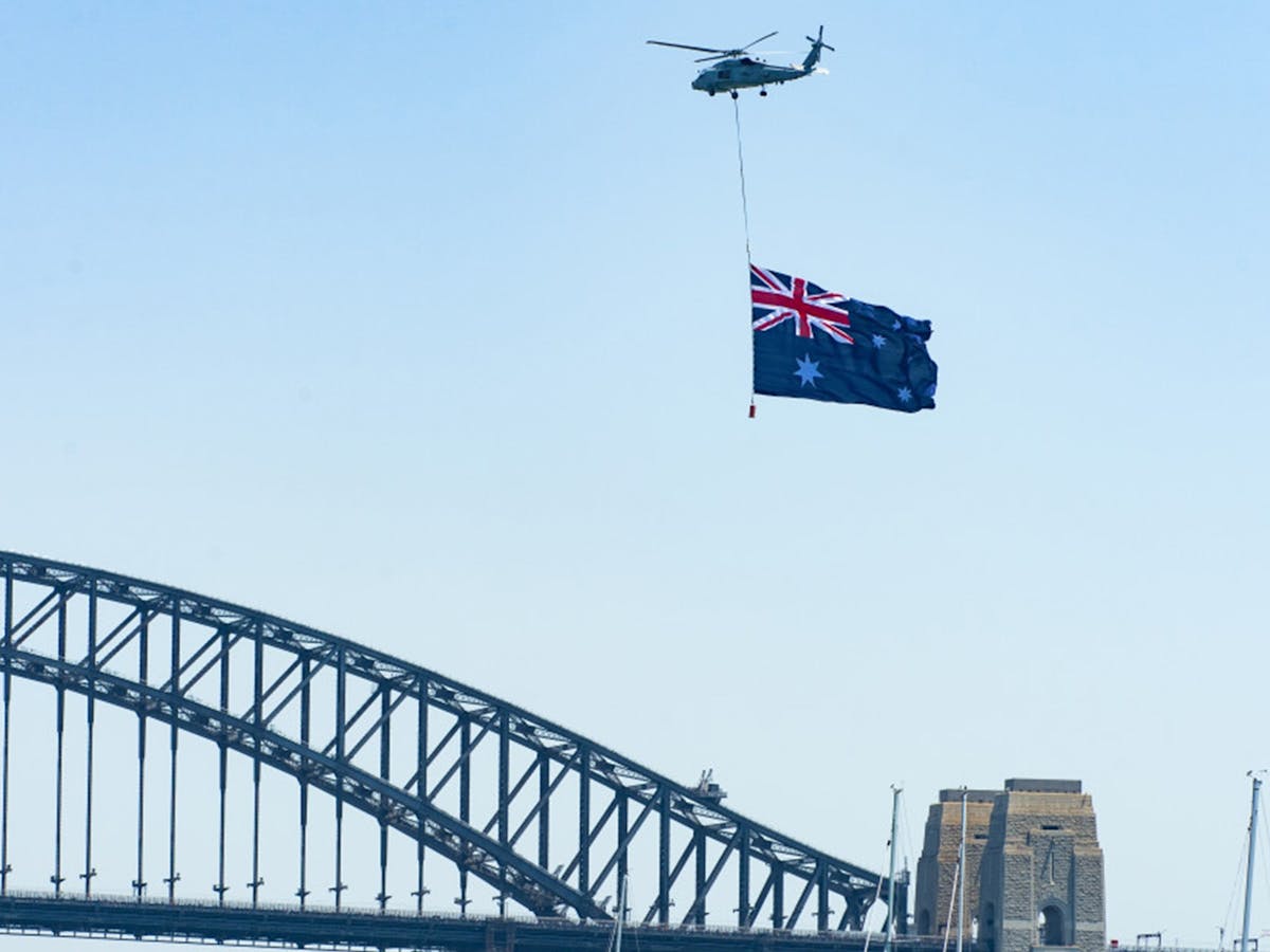 Navy Helicopter flag display