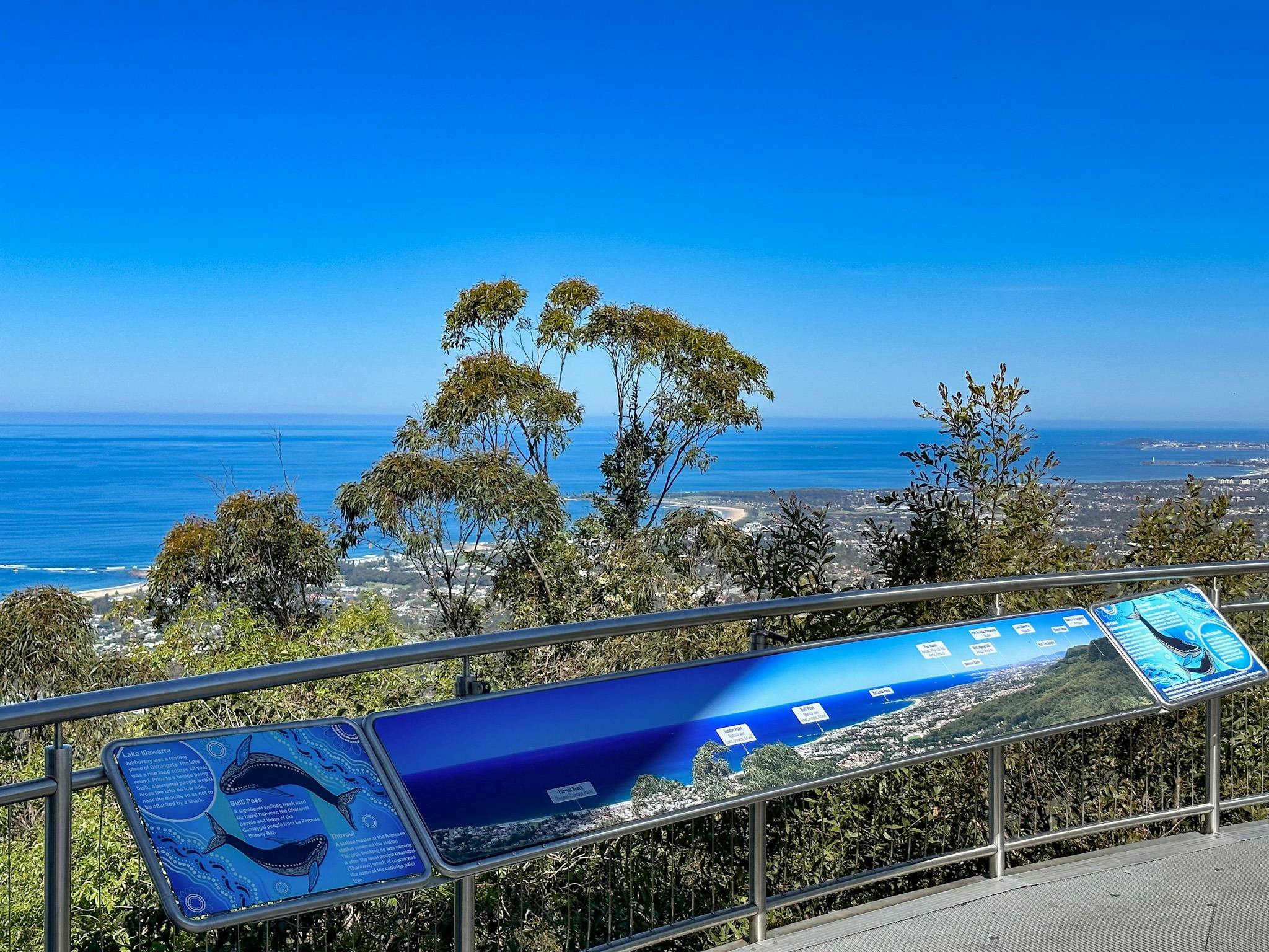 180 degree view of the illawarra with signage