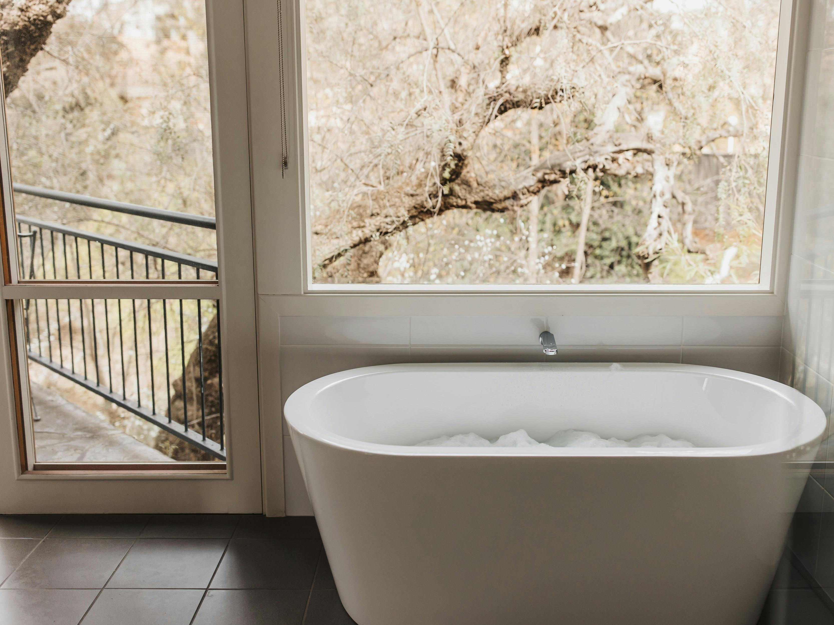 Take a bubble bath overlooking the Hutt River