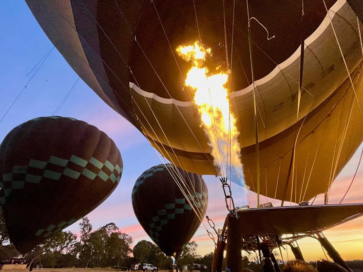 Hot Air Balloon Flare Hunter Valley