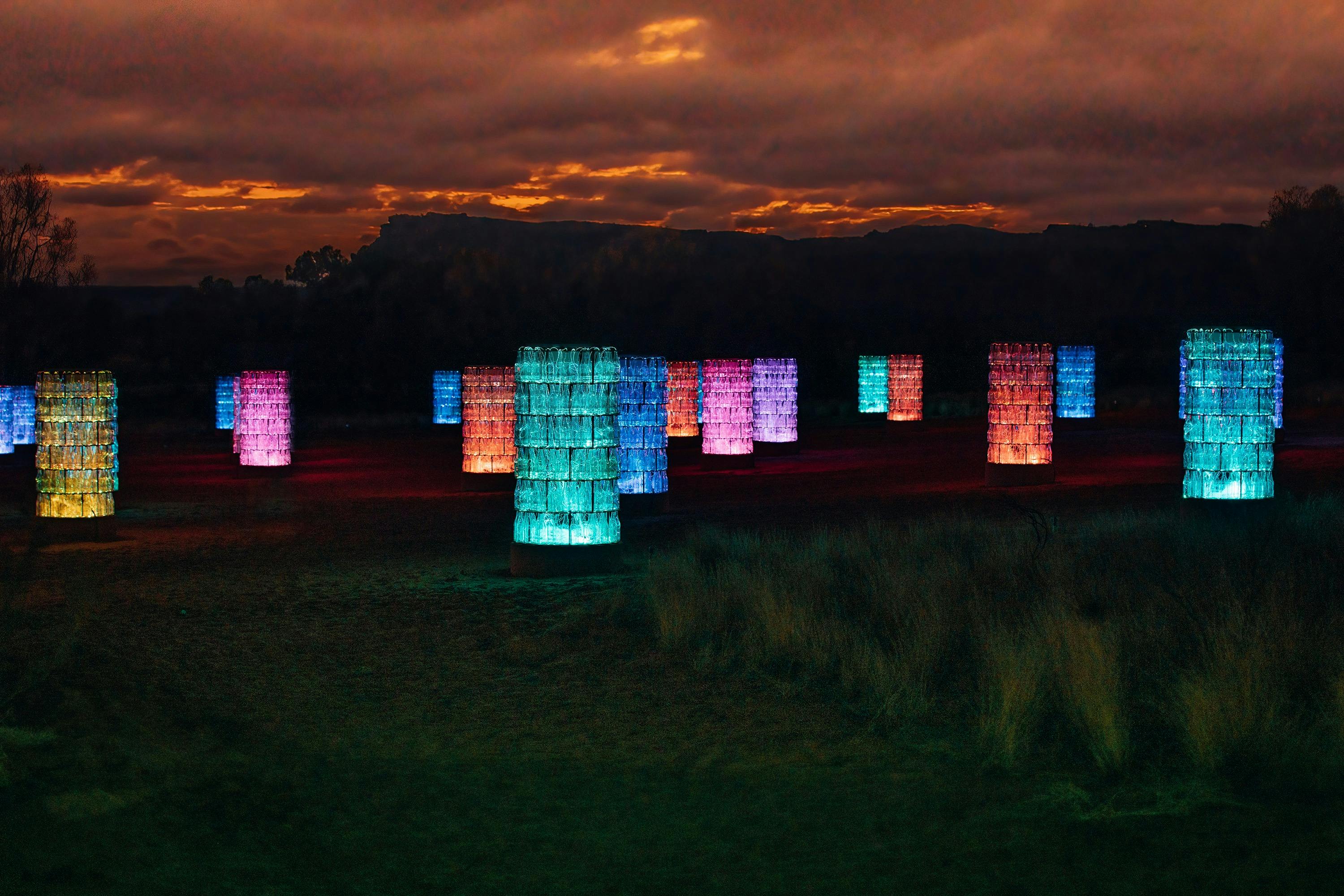 Light-Towers at Sunset