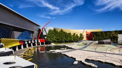 Photograph showing southwest view of Garden of Australian Dreams, National Museum of Australia