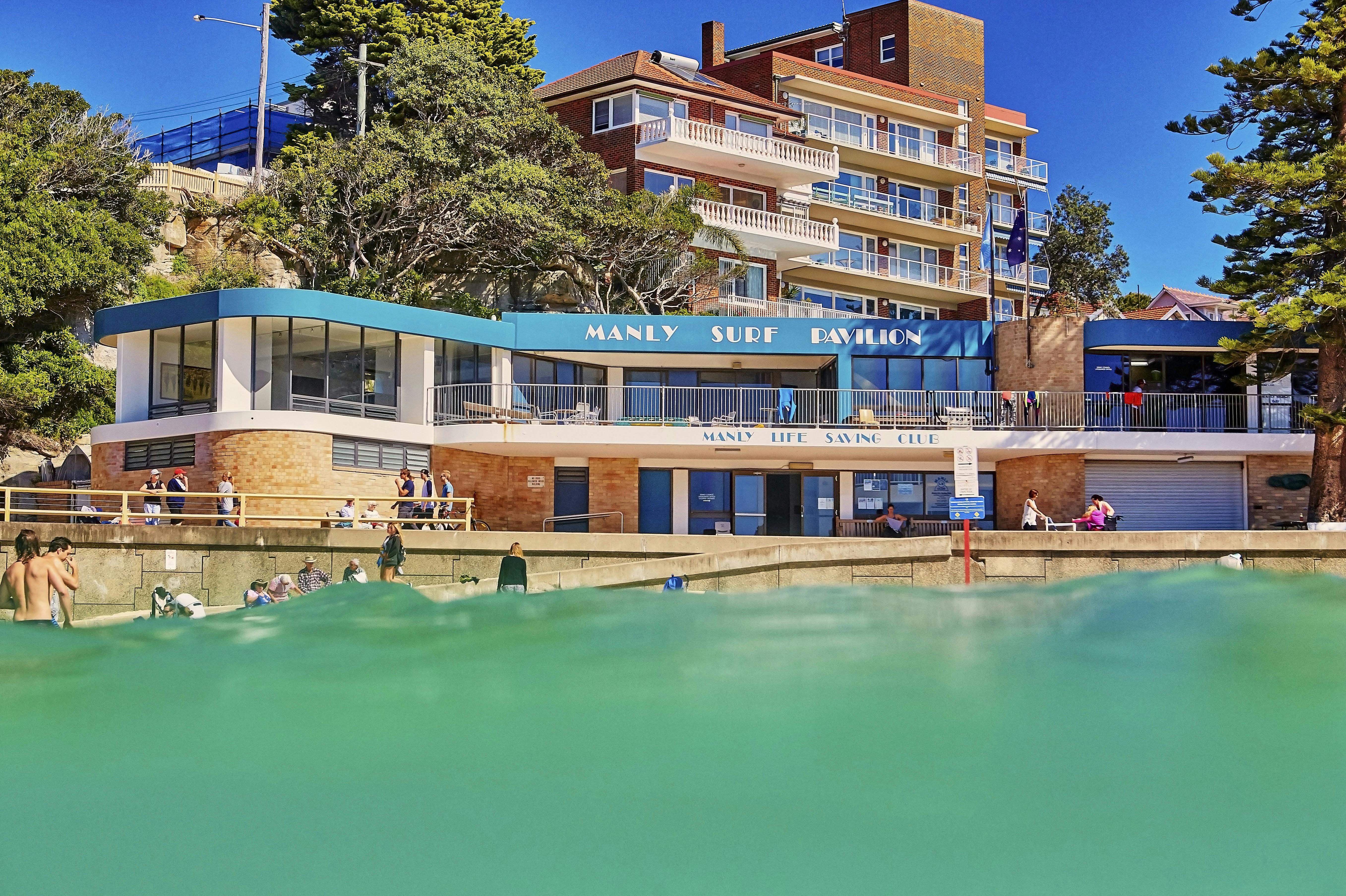 Manly Surf Pavilion seen from the water, Sydney.