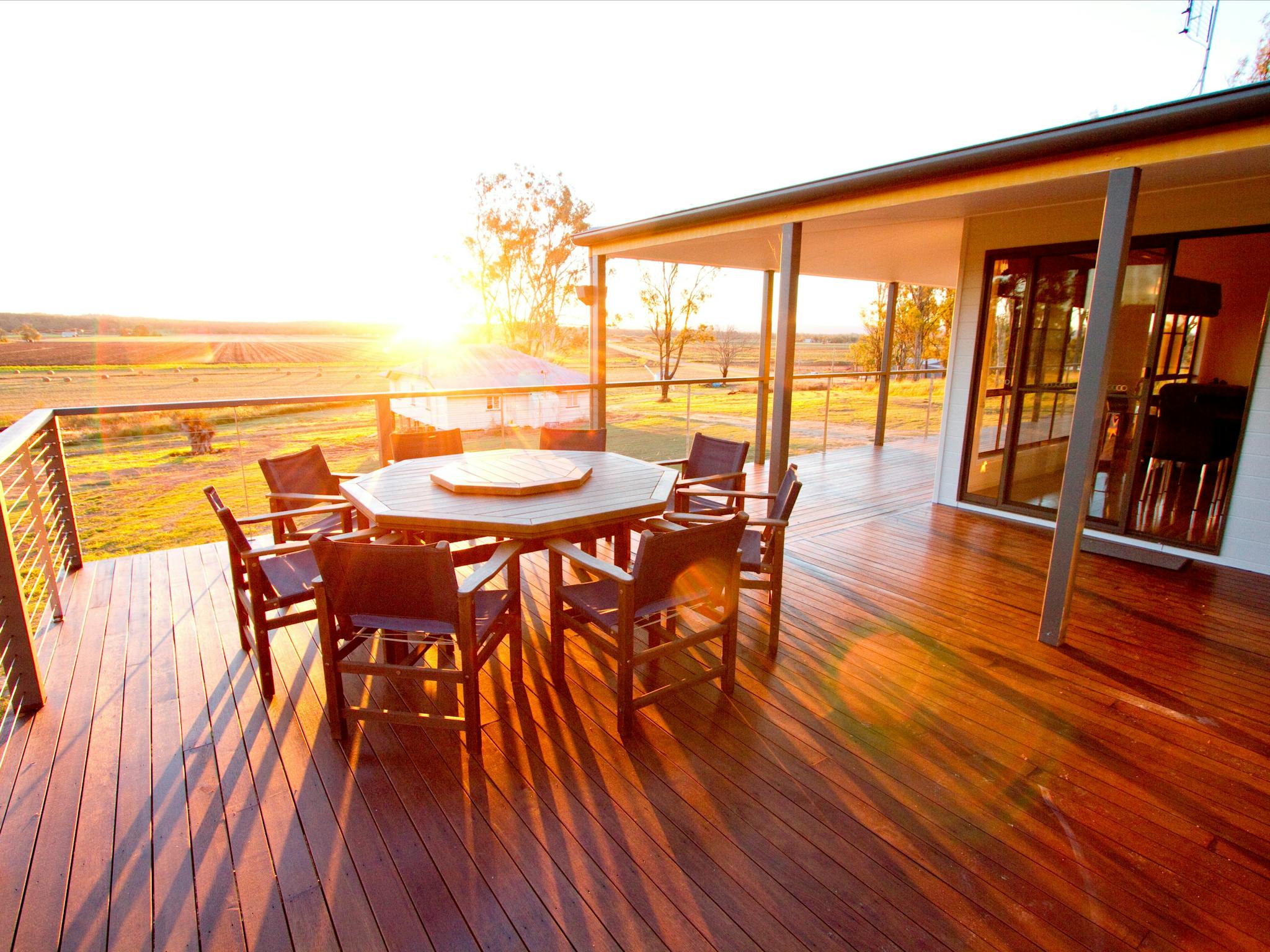 Capture the beautiful sunsets from the spacious deck at Stockton Rise