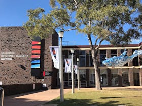 The forecourt of the Shoalhaven Regional Art Gallery