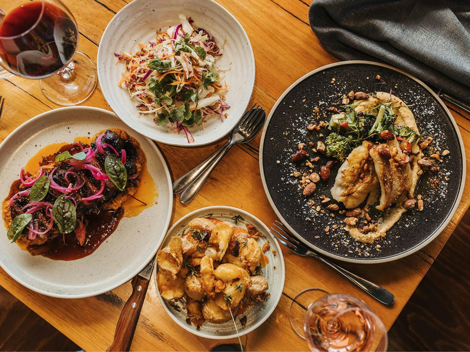 food at slate restaurant at pikes in the clare valley