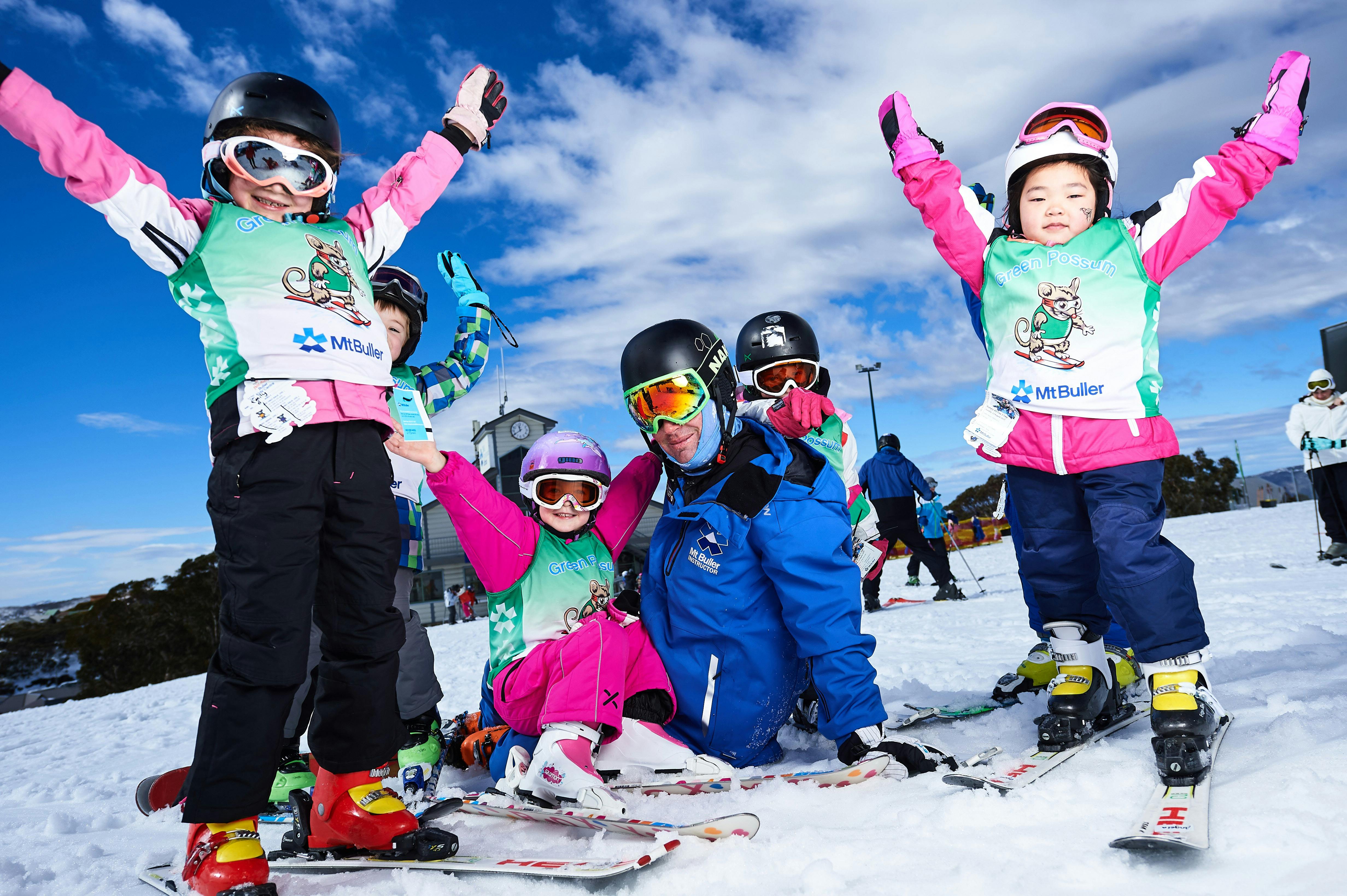 Happy Kids at Mt Buller Ski School Lesson