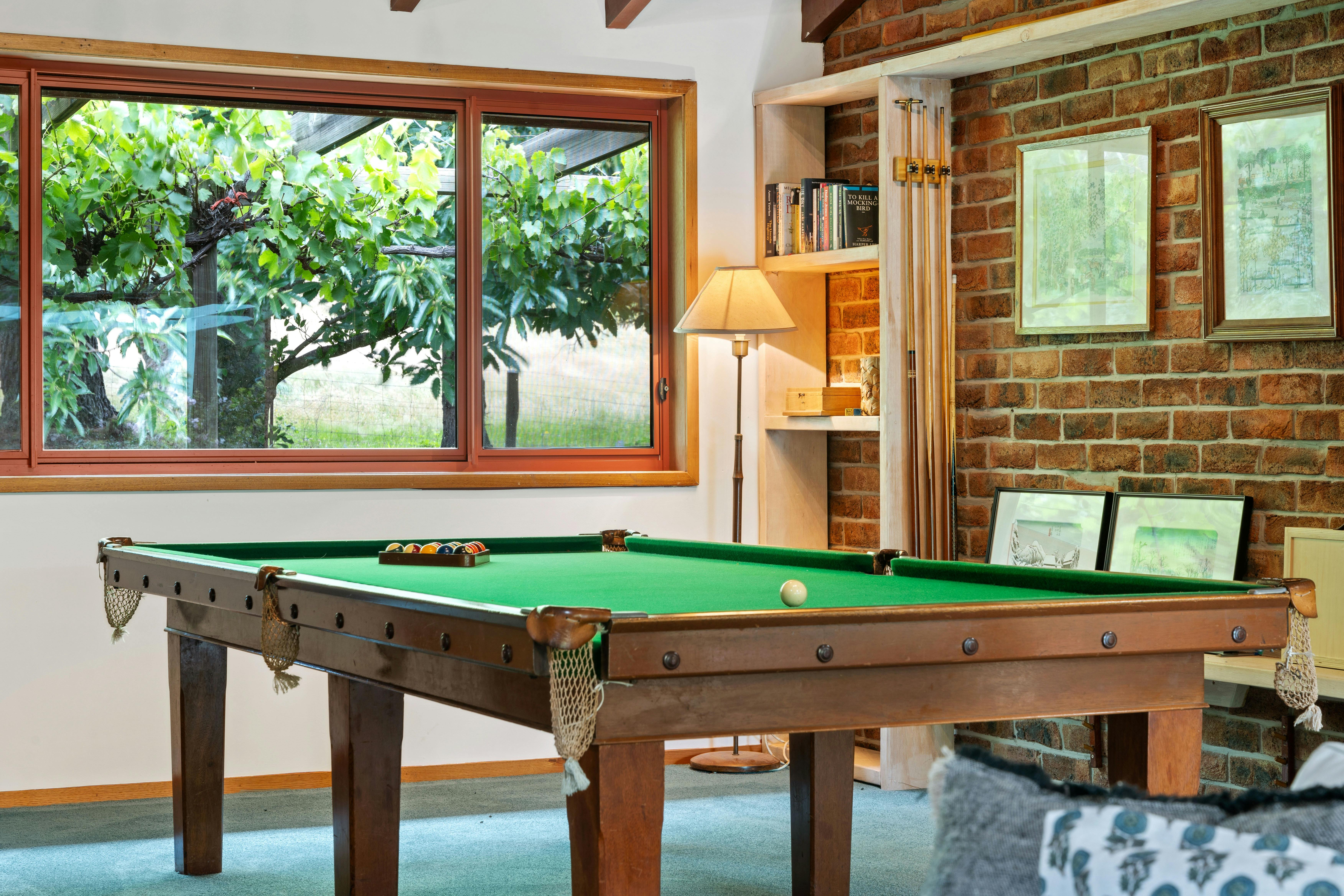 Big Yard Farm includes a full sized pool room, perfect to relax after a day's adventures