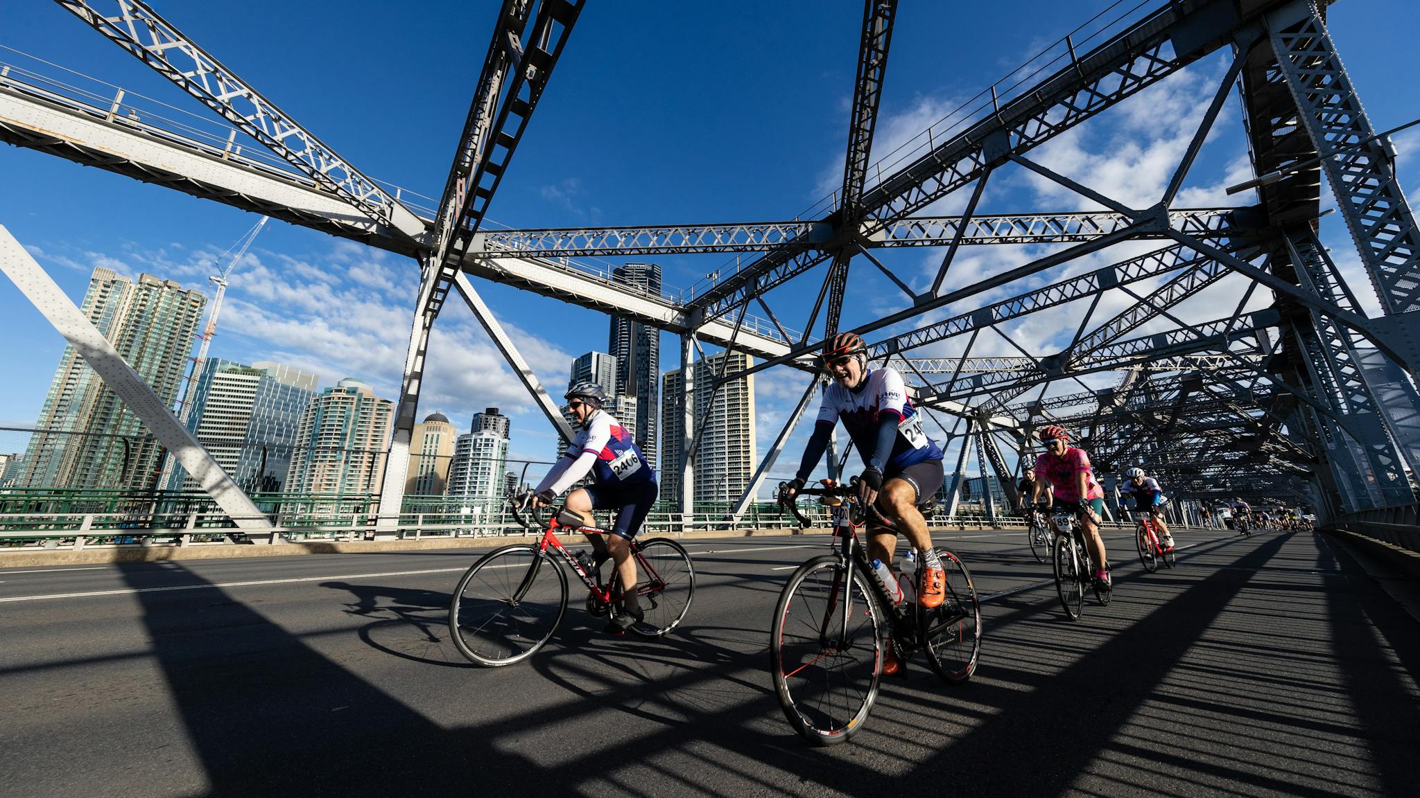 Riders crossing the iconic Story Bridge
