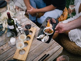 Wine Paddle and Matching Seafood Plate