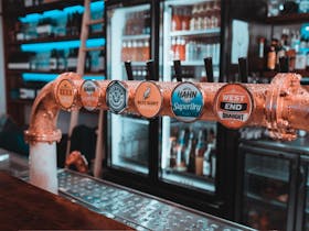 A wide array of beer offerings on tap