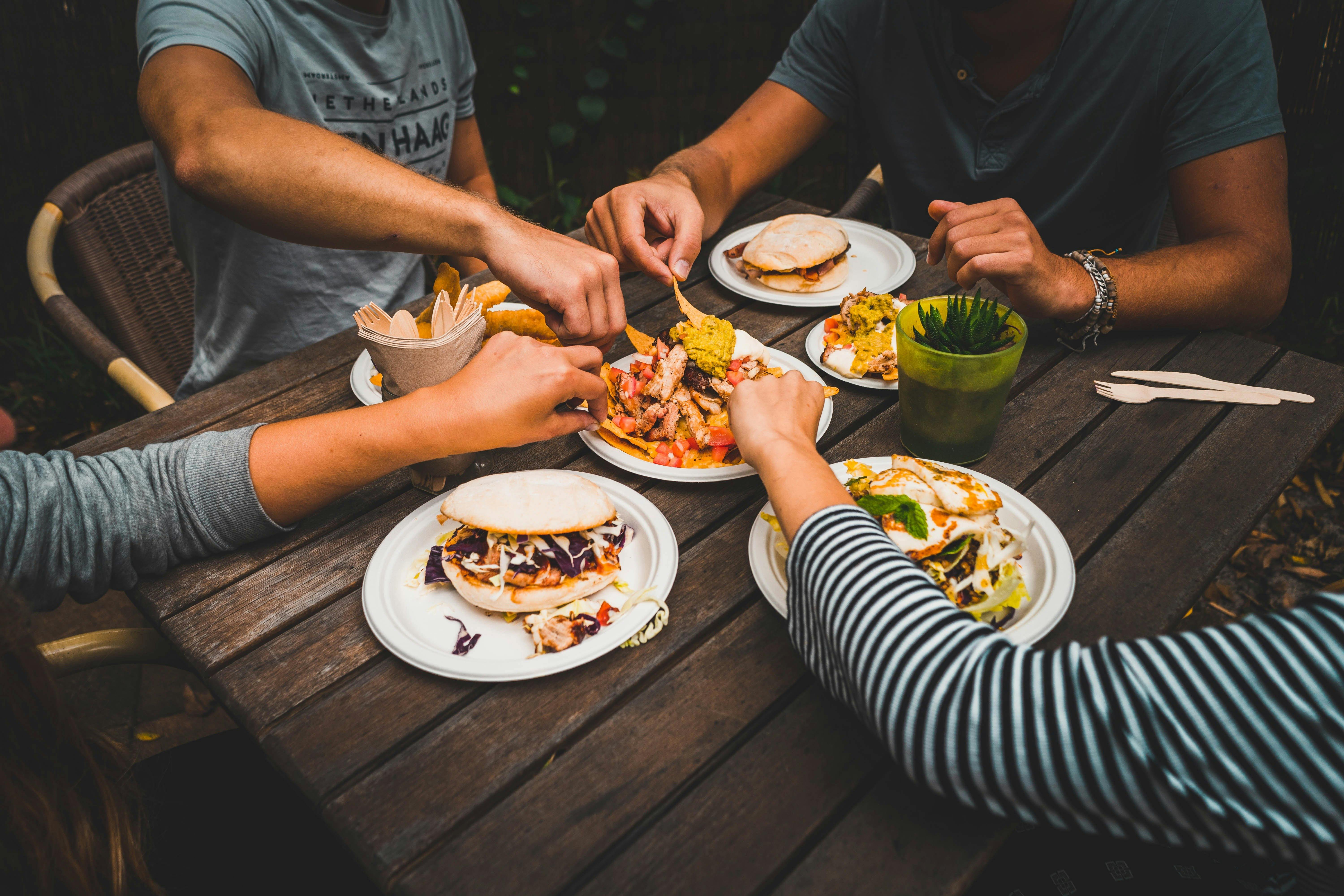 People enjoying food from the Surf Fuel cafe