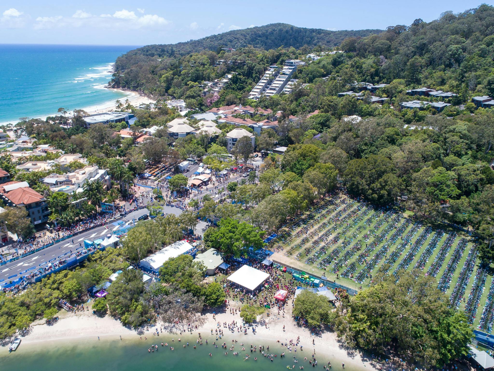 Aerial photo of Noosa during the Noosa Triathlon Aerial photo of Noosa during the Noosa Triathlon