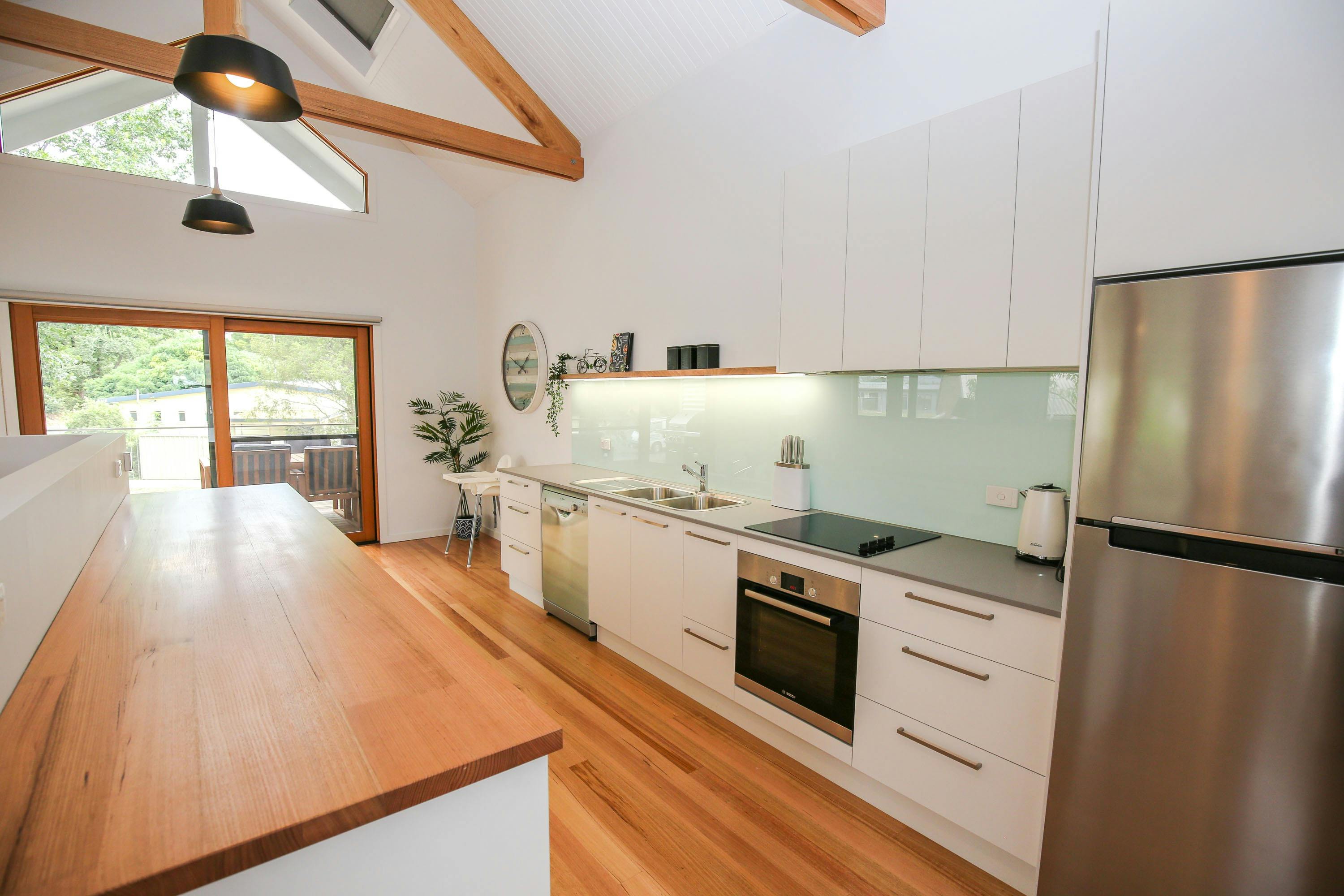 Kitchen at The Stelvio Villas Two Bright Accommodation Alpine Valley Getaways