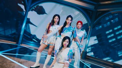 South Korean girl group Aespa group photo.