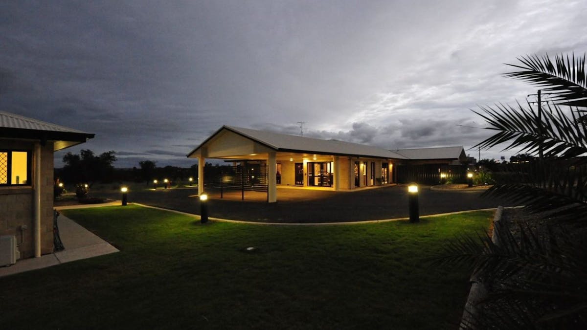 Modern motel in a quiet country setting.