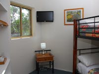 Bunk Room with two bunks, bar fridge, television and tea/coffee facilities