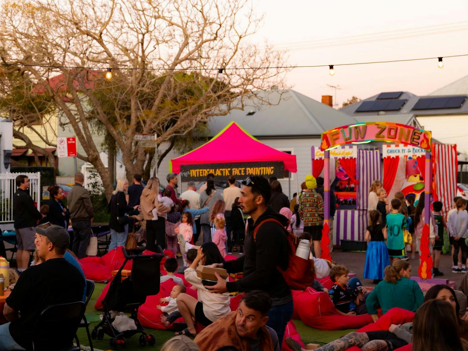 Kids Zone popping off at 2025 Hawker Markets, James  St Plaza