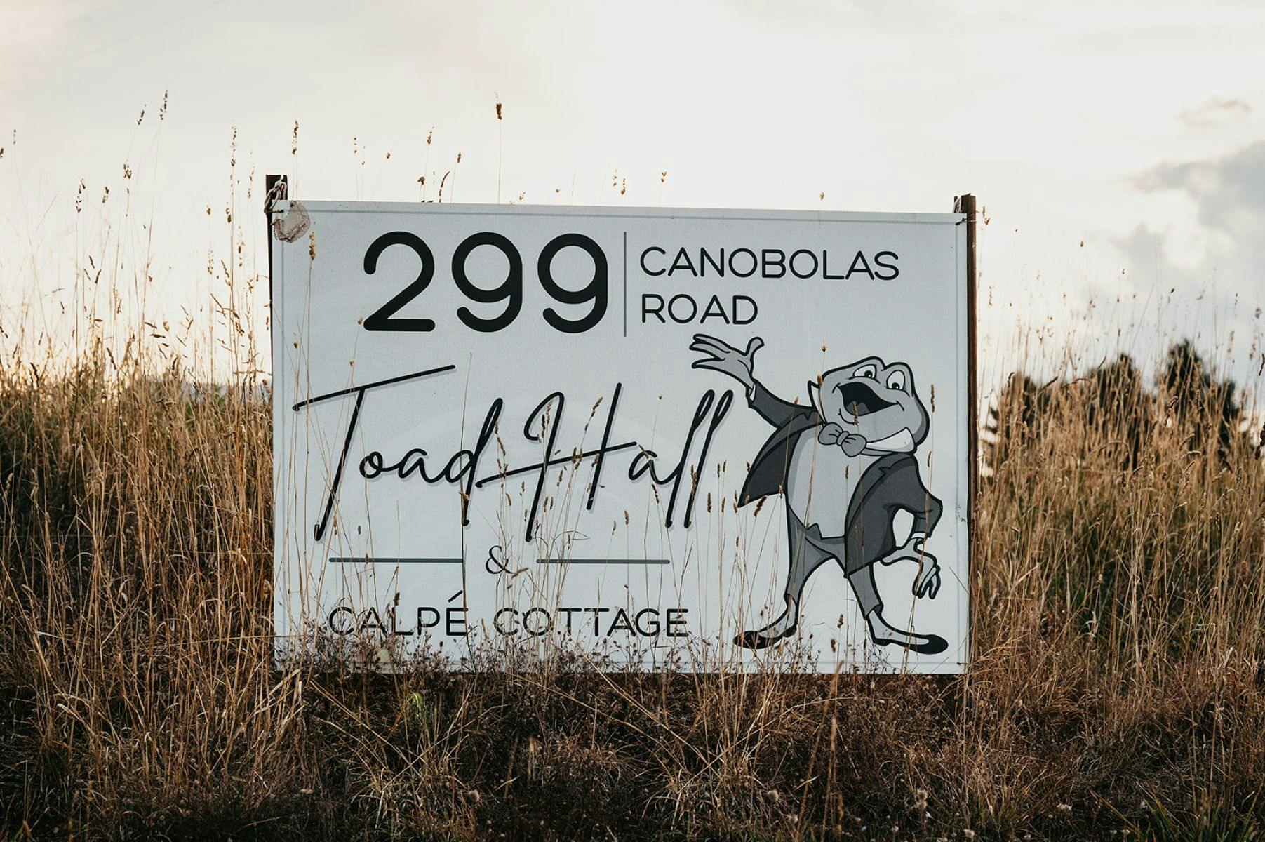 蟾蜍大廳標誌，蟾蜍穿著西裝