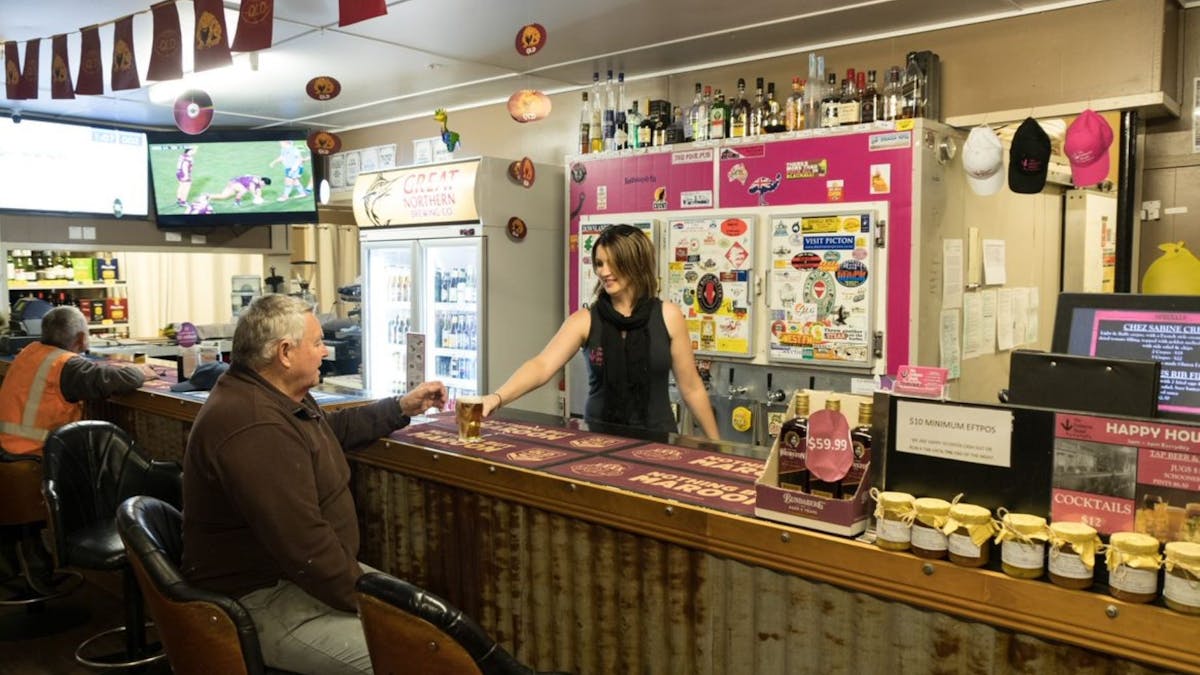 Friendly service in the bar