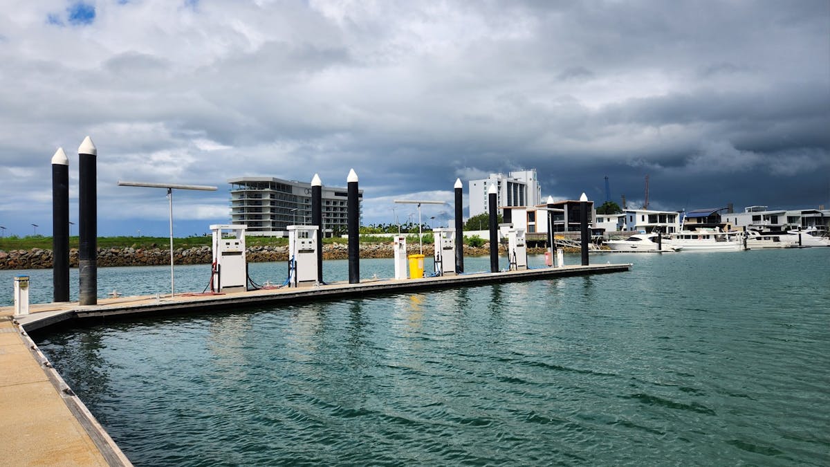 Fuel Wharf at Breakwater Marina, pontoons