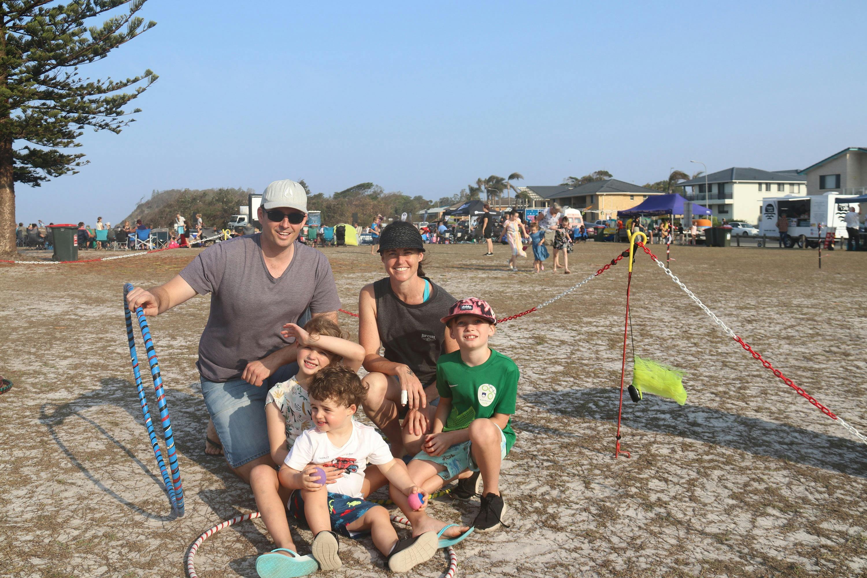 Family play sports together