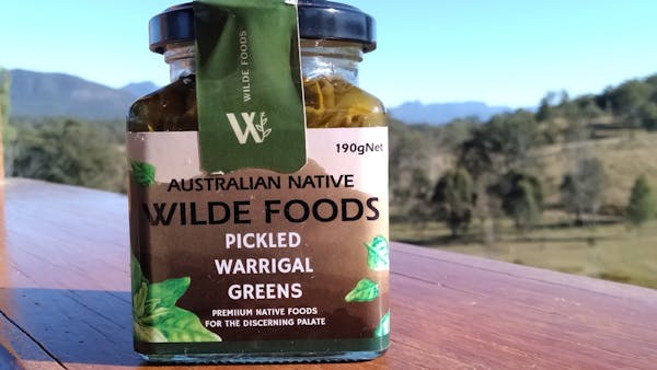 Pickling introduces salty, sour notes to the complex flavour of Warrigal Greens. Pickling introduces salty, sour notes to the complex flavour of Warrigal Greens.