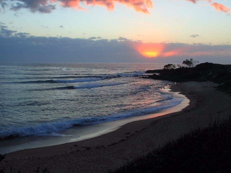 Dawn breaks over Angourie Point.