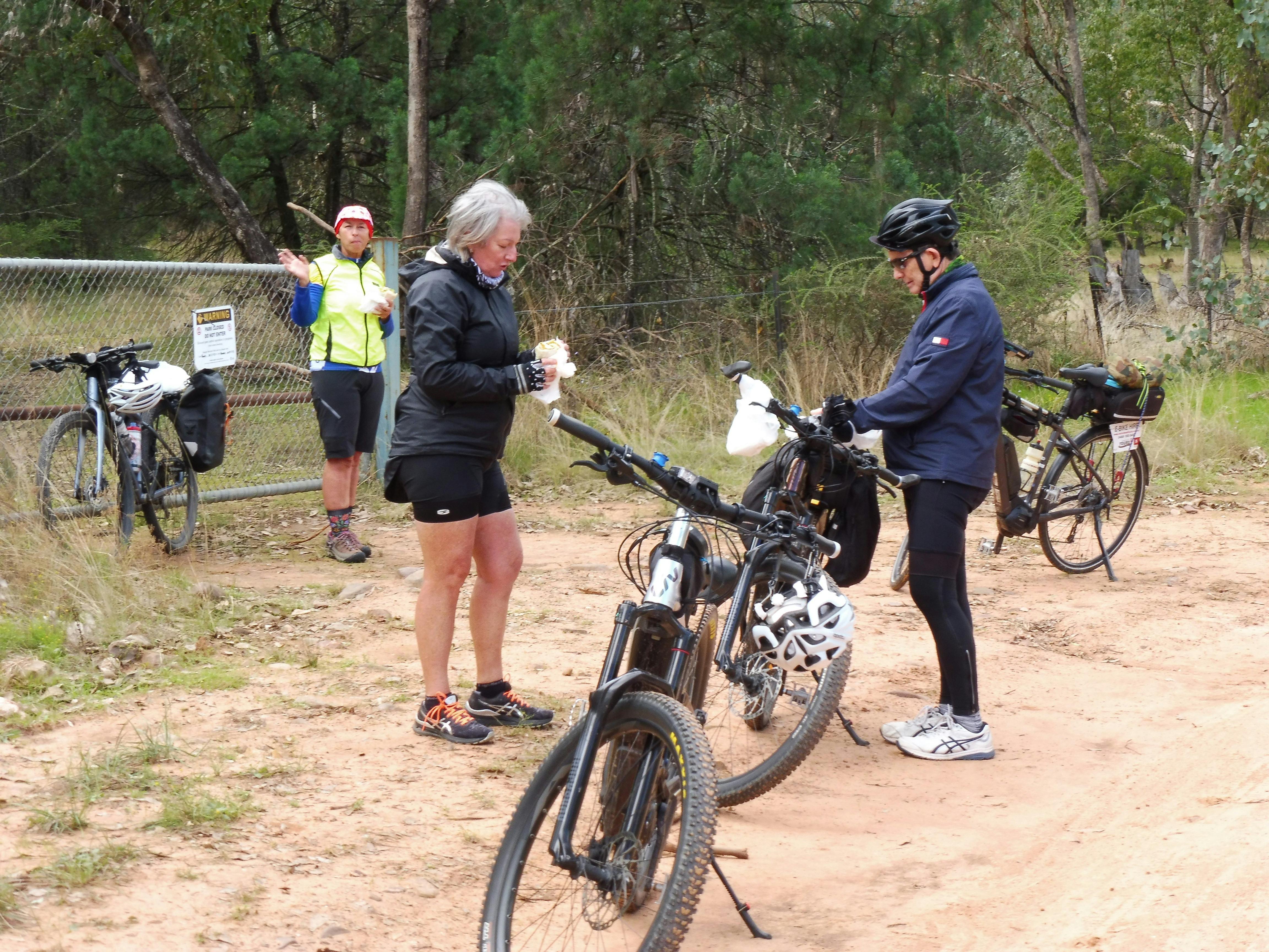 Cyclist having Lunch near Canowindra