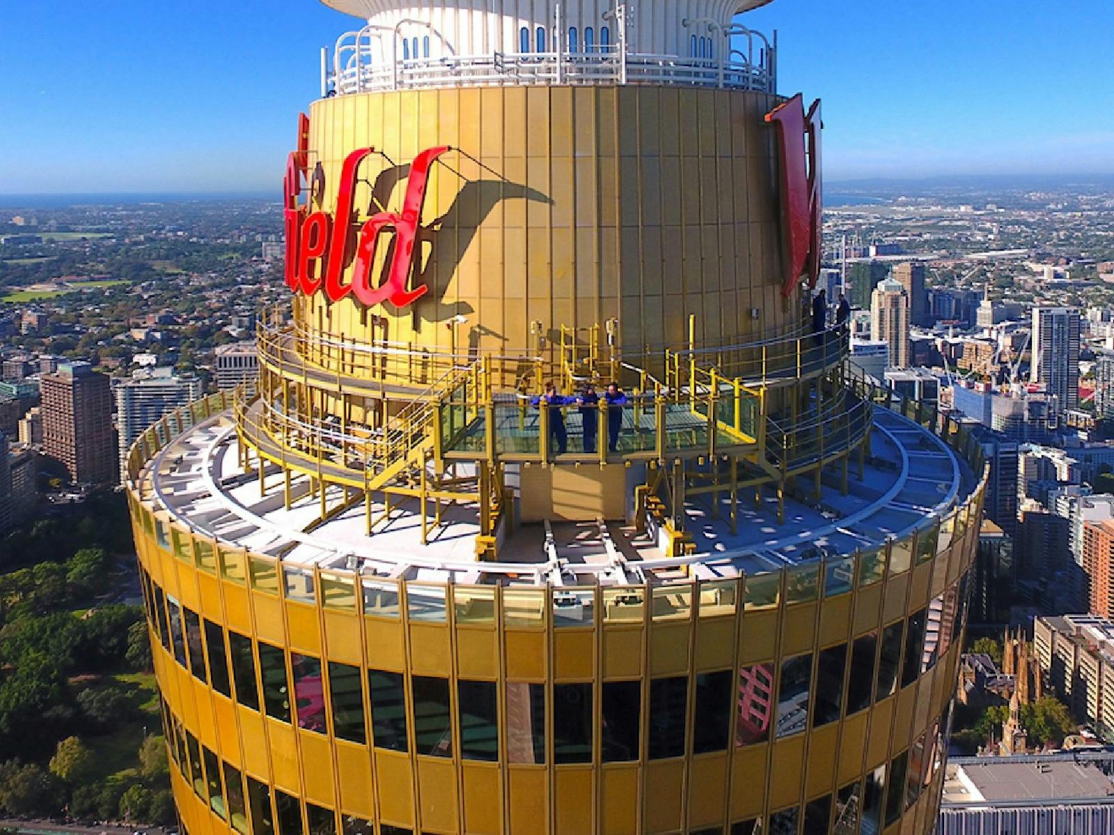 A view of the top of the Sydney Tower Eye and the SKYWALK experience