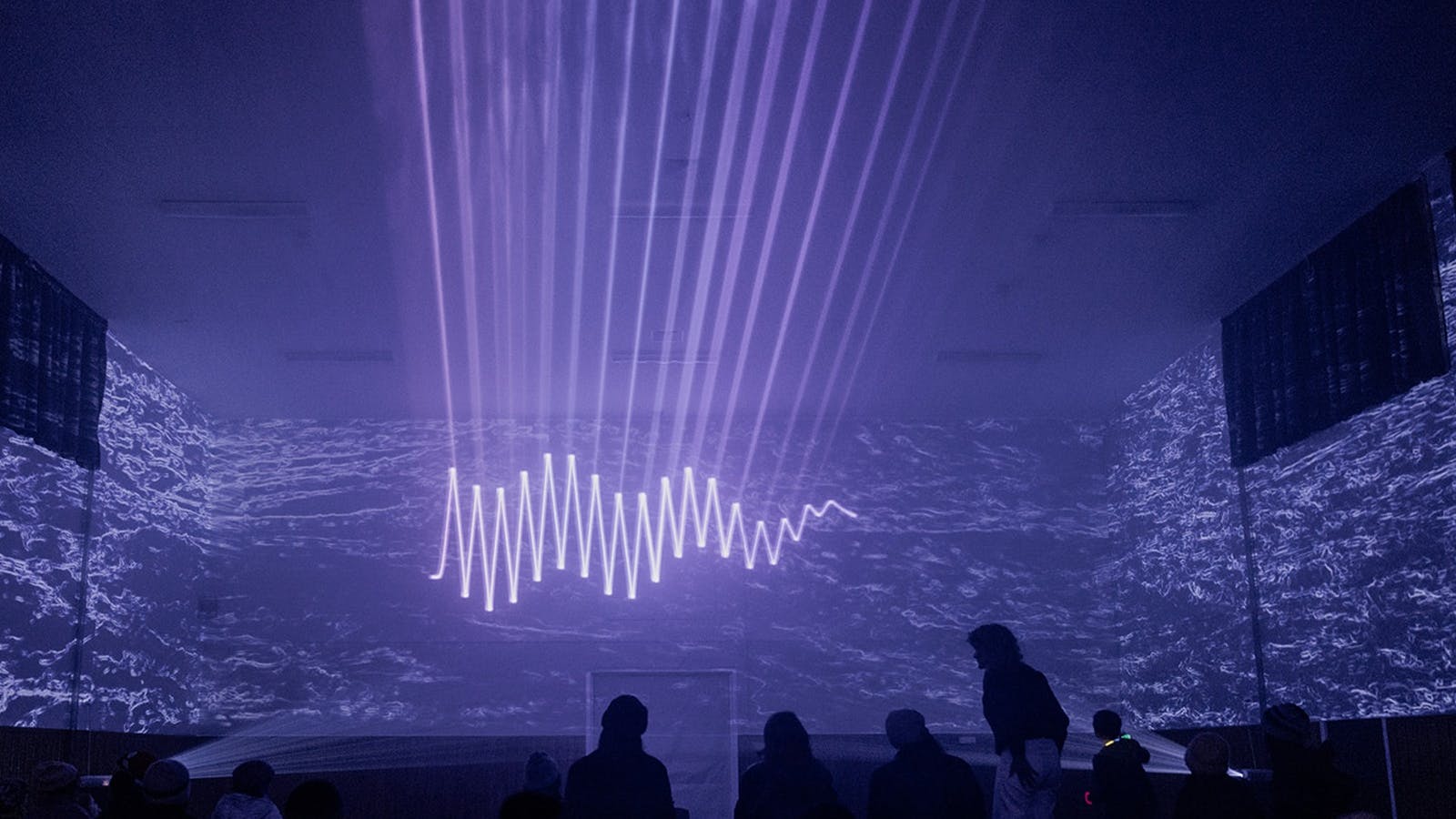 Artist, Jason James's, spectacular laser show in the Tasman District School Hall, Lightwave 2025.