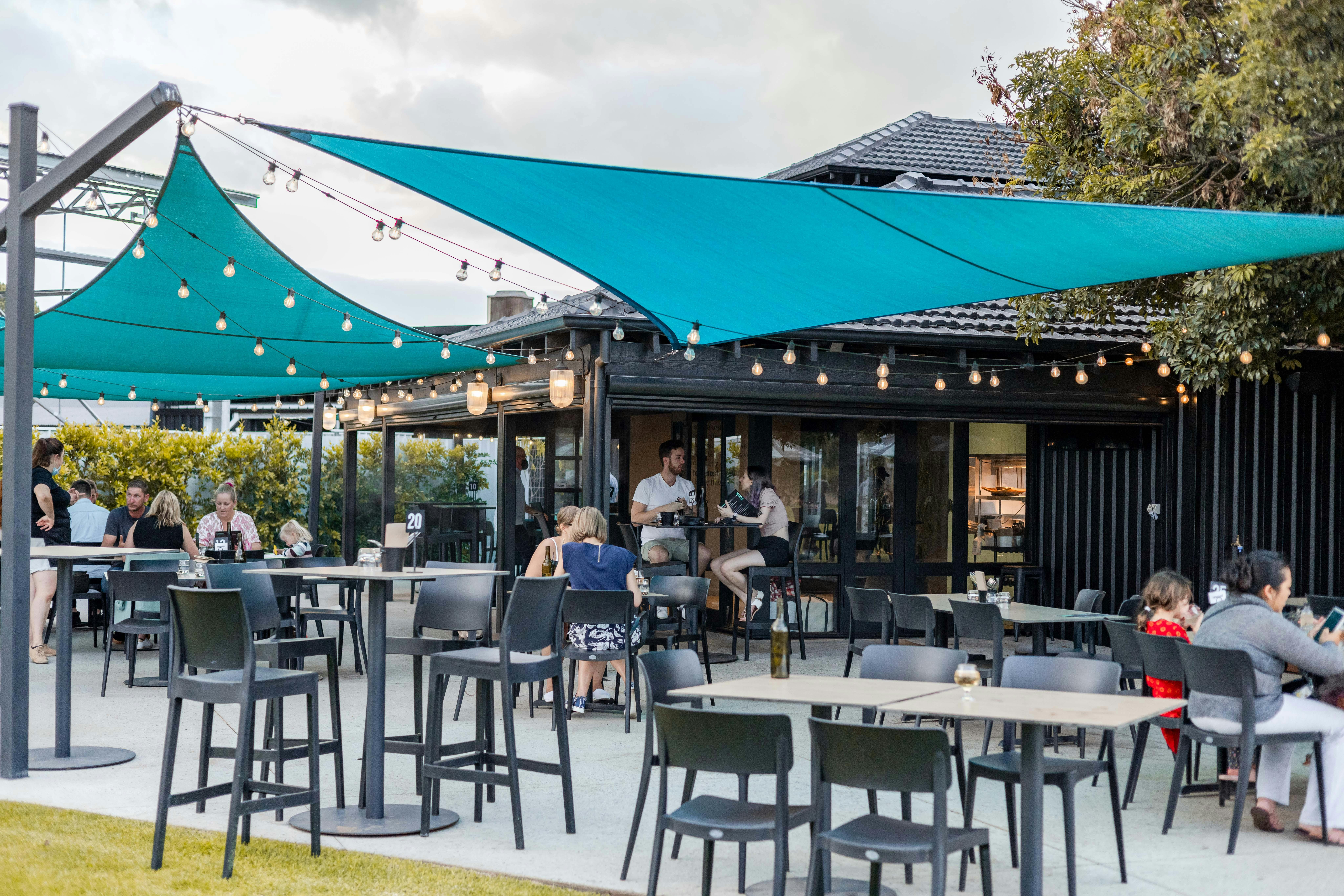 funk 2.0 outdoor seating facing 100 year old Shiraz vines