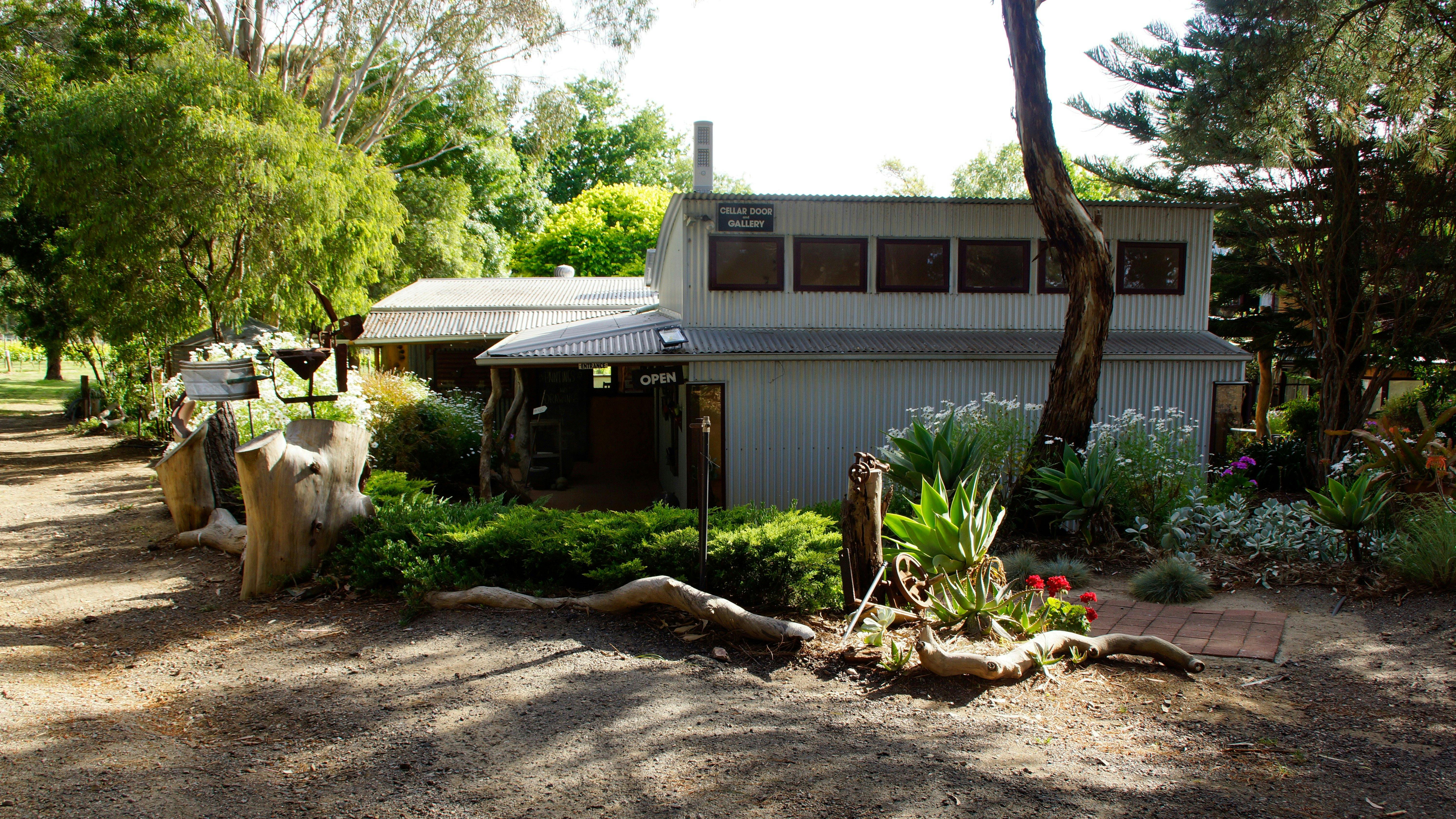 Magpie Springs Gallery and Cellar door on arrival. View from car park