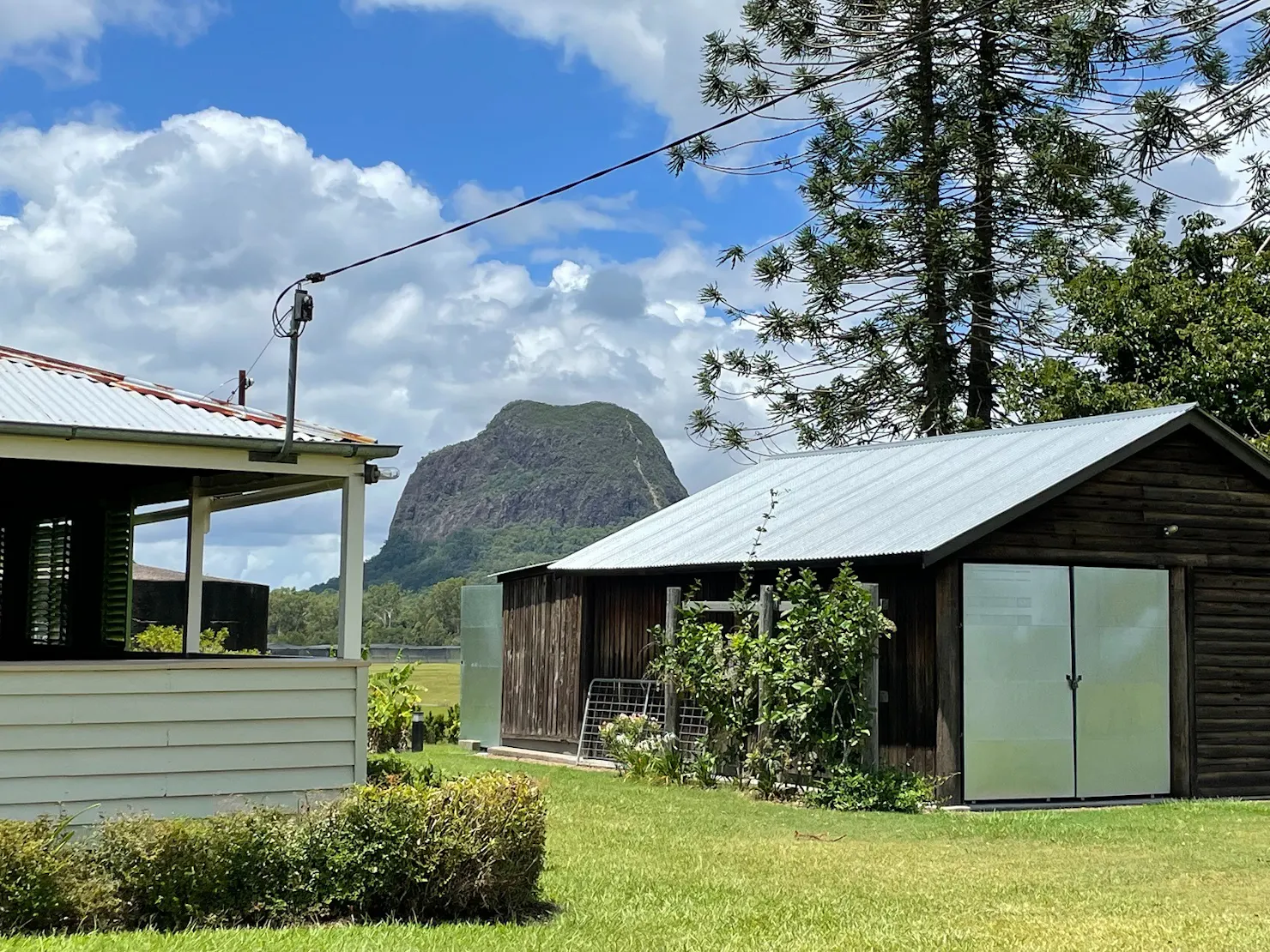 Mt Tibrogargan can be seen from Bankfoot House Heritage Precinct