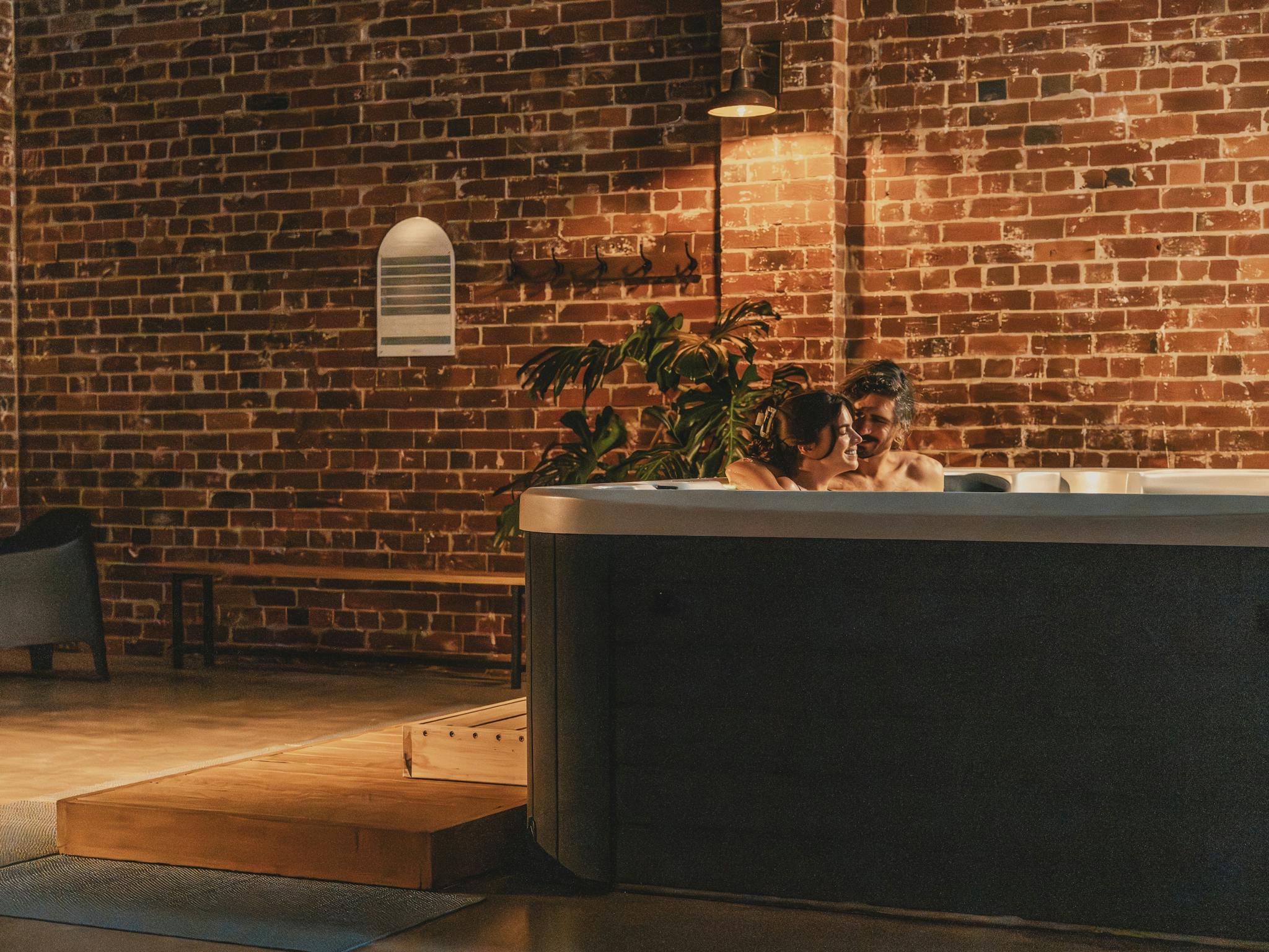 Couple enjoying the spa