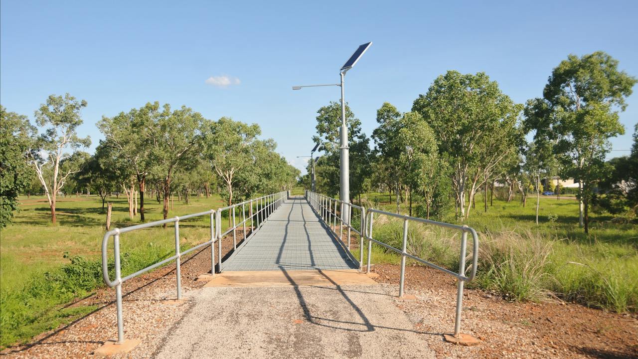 Bridge with new surface and lighting.