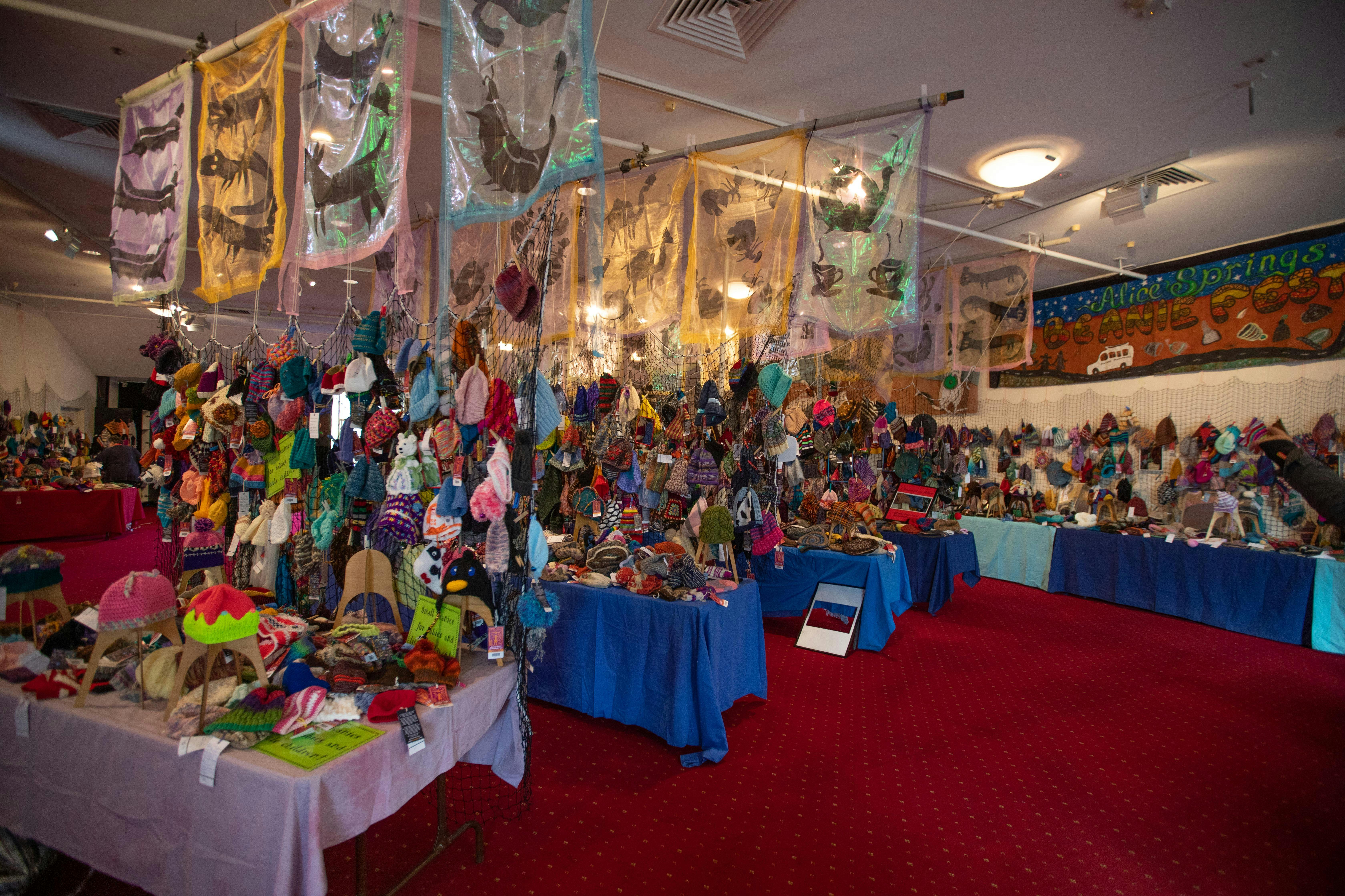 Beanie Central, 6600 hand made beanies ready for the crowds