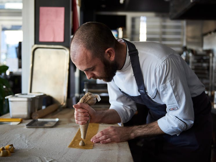 Hand-made pasta at waterside restaurant LuMi Bar & Dining in Pyrmont