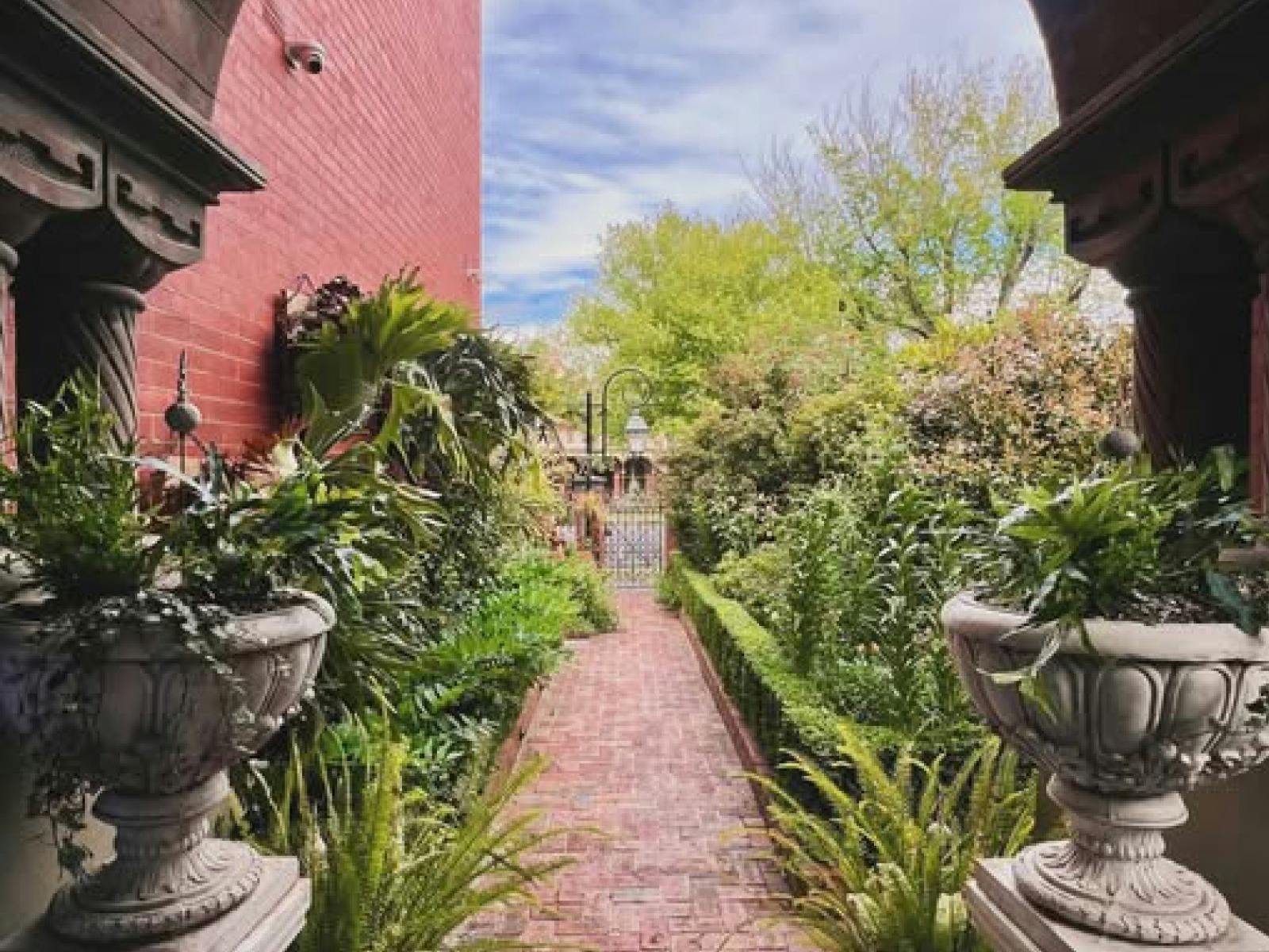 Garden path to heritage building