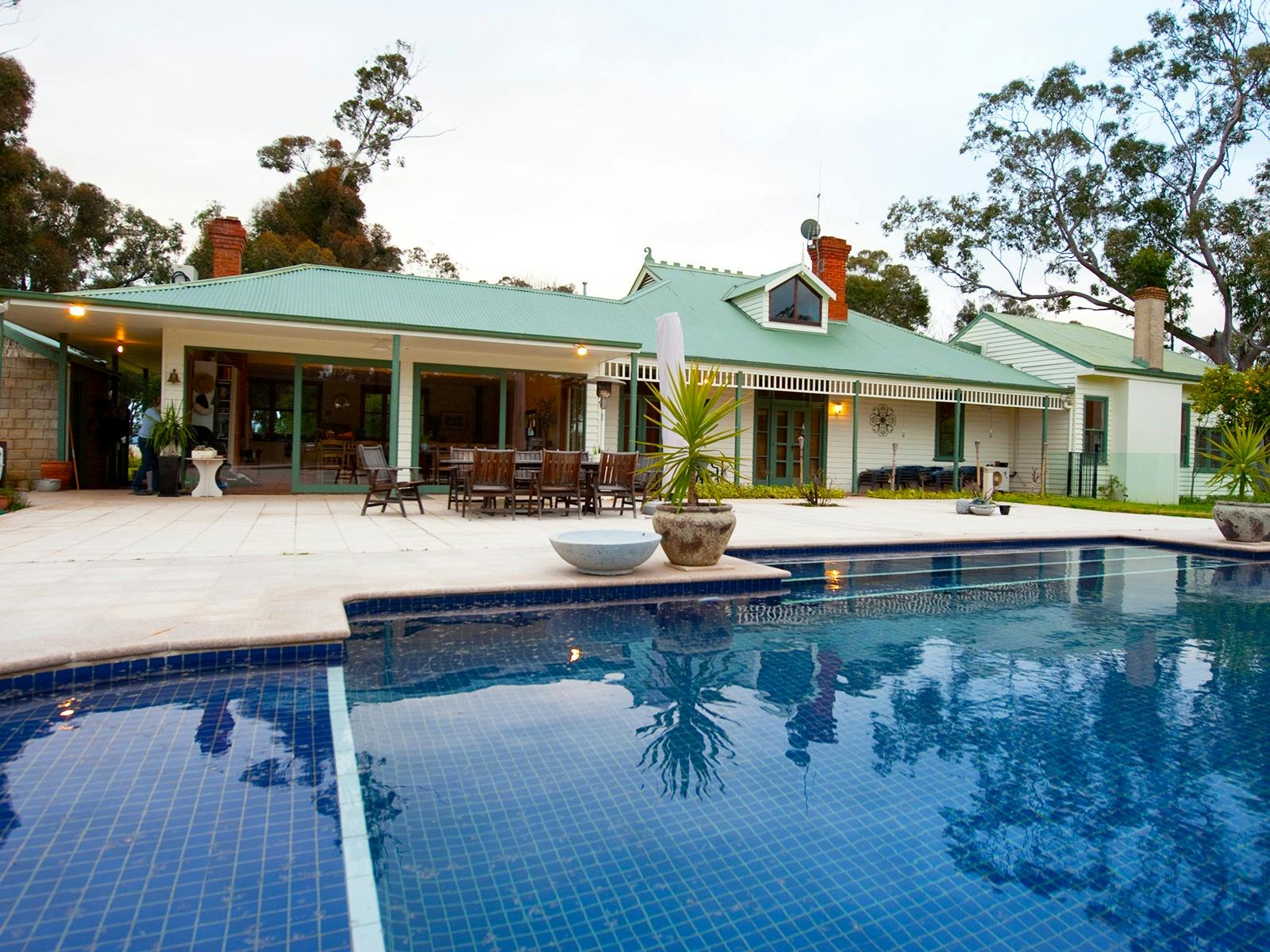 Pool and house