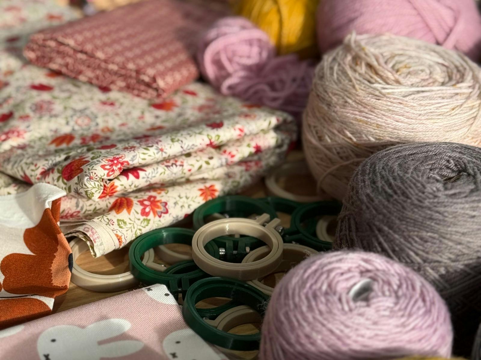 Craft supplies on a table