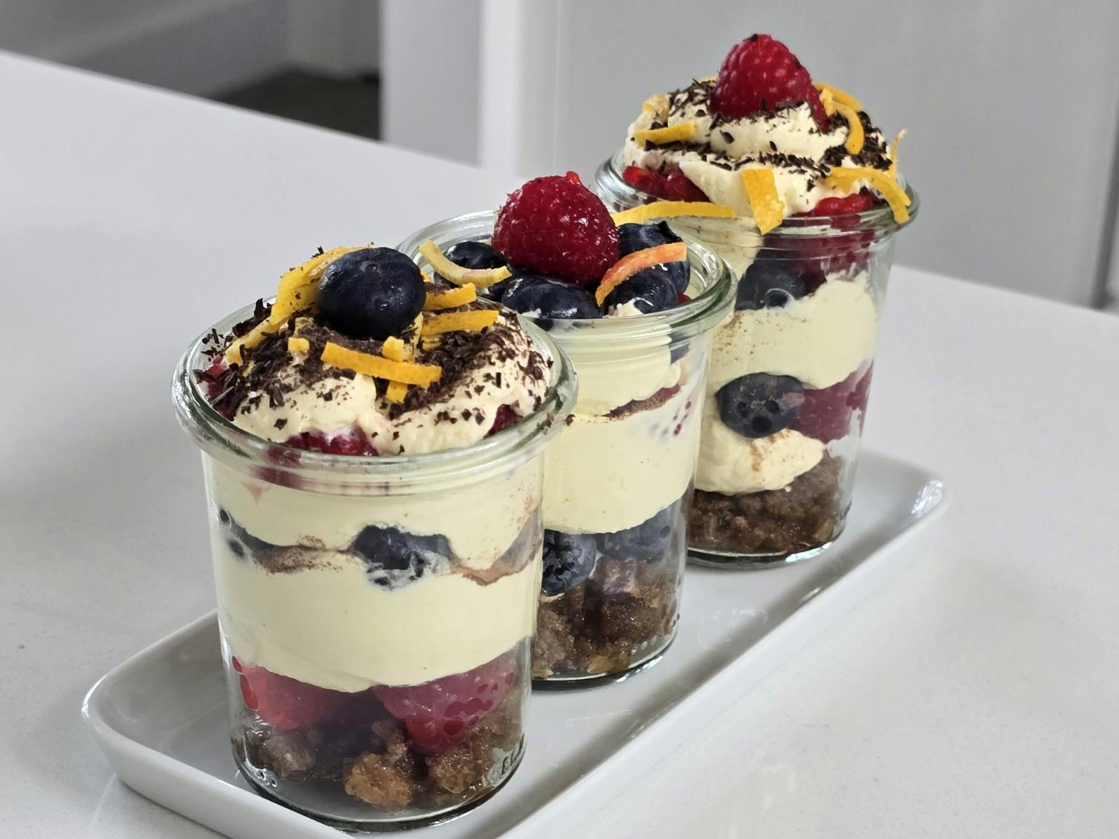 Creamy and fruity desserts