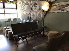 1940s themed waiting area for players