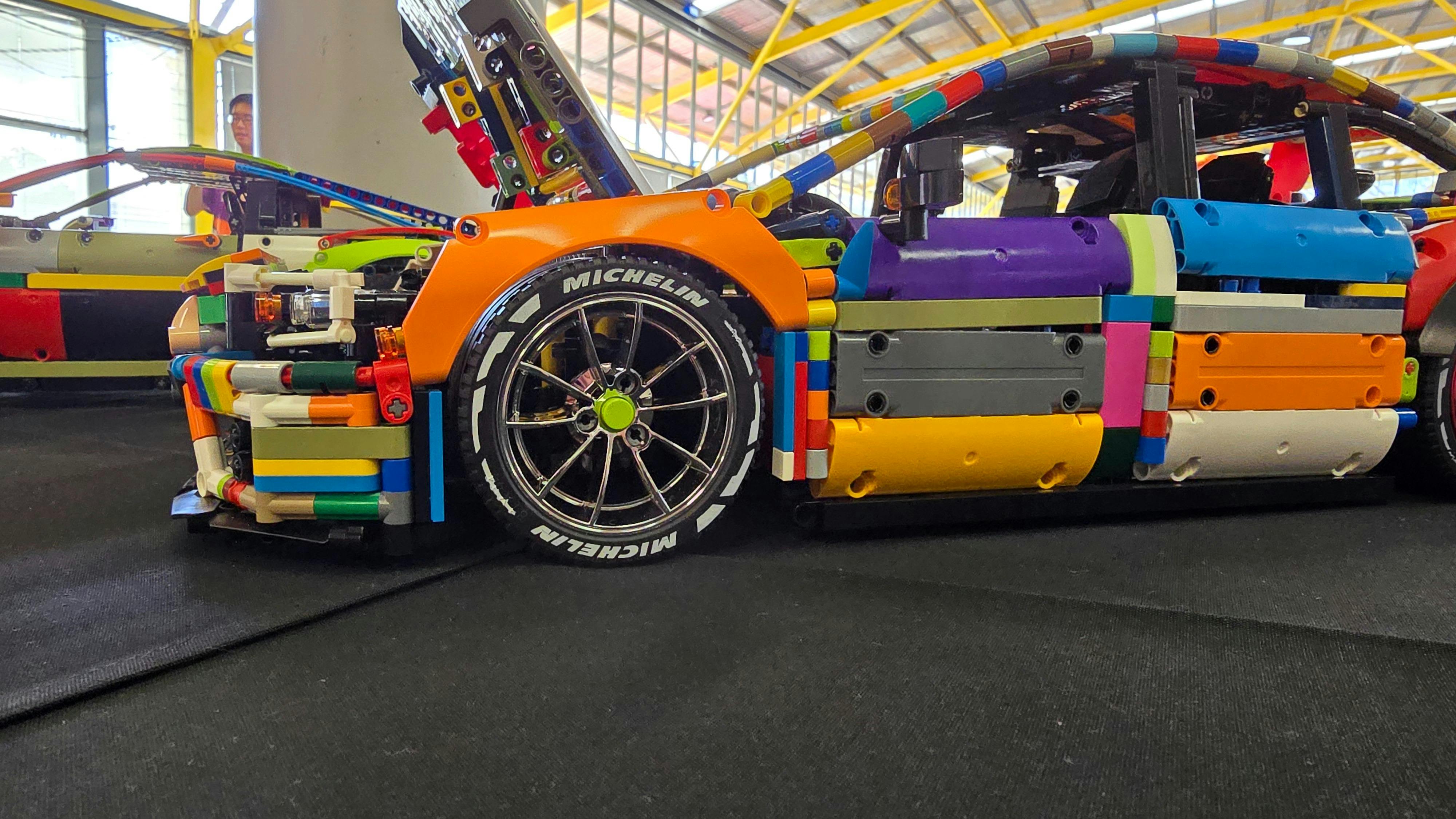 Multi coloured LEGO Technic sportscar close up image at Brickbuilt Sydney