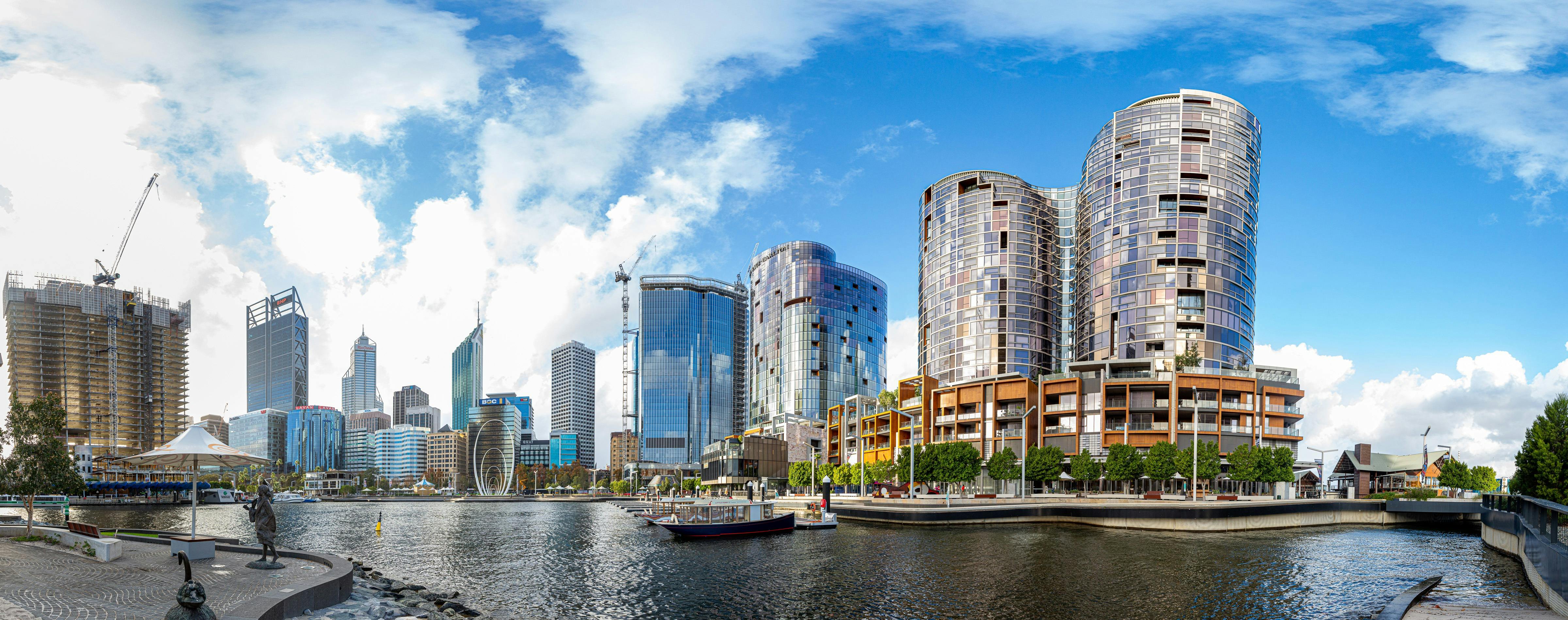 Panorama of Elizabeth Quay skyscrapers