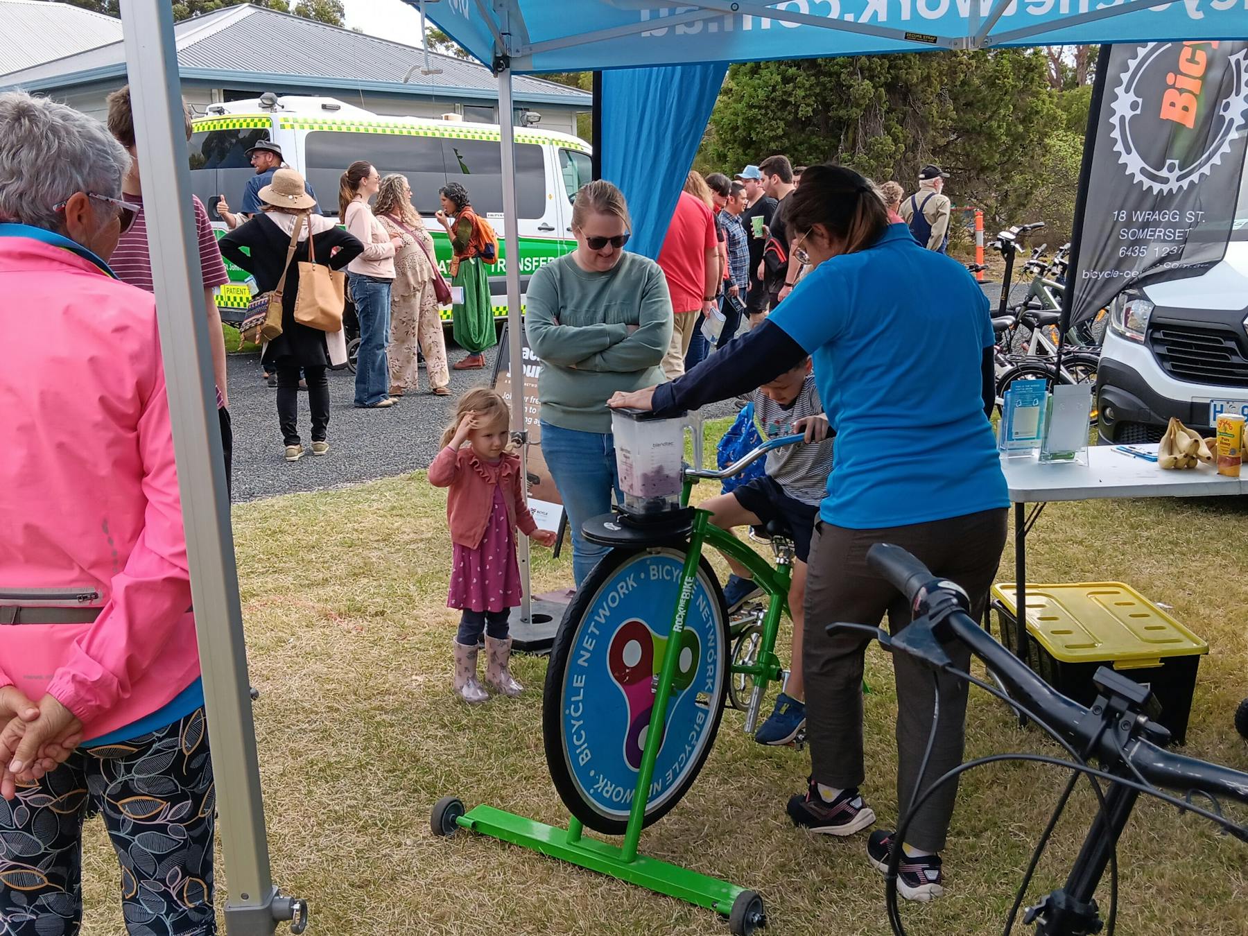 generate electricity to make a smoothy on a pedal bike. efficient energy