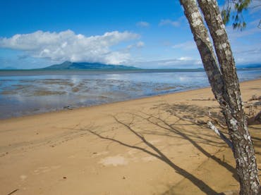 View to Hinchinbrook Island from beach at Edmund Kennedy.