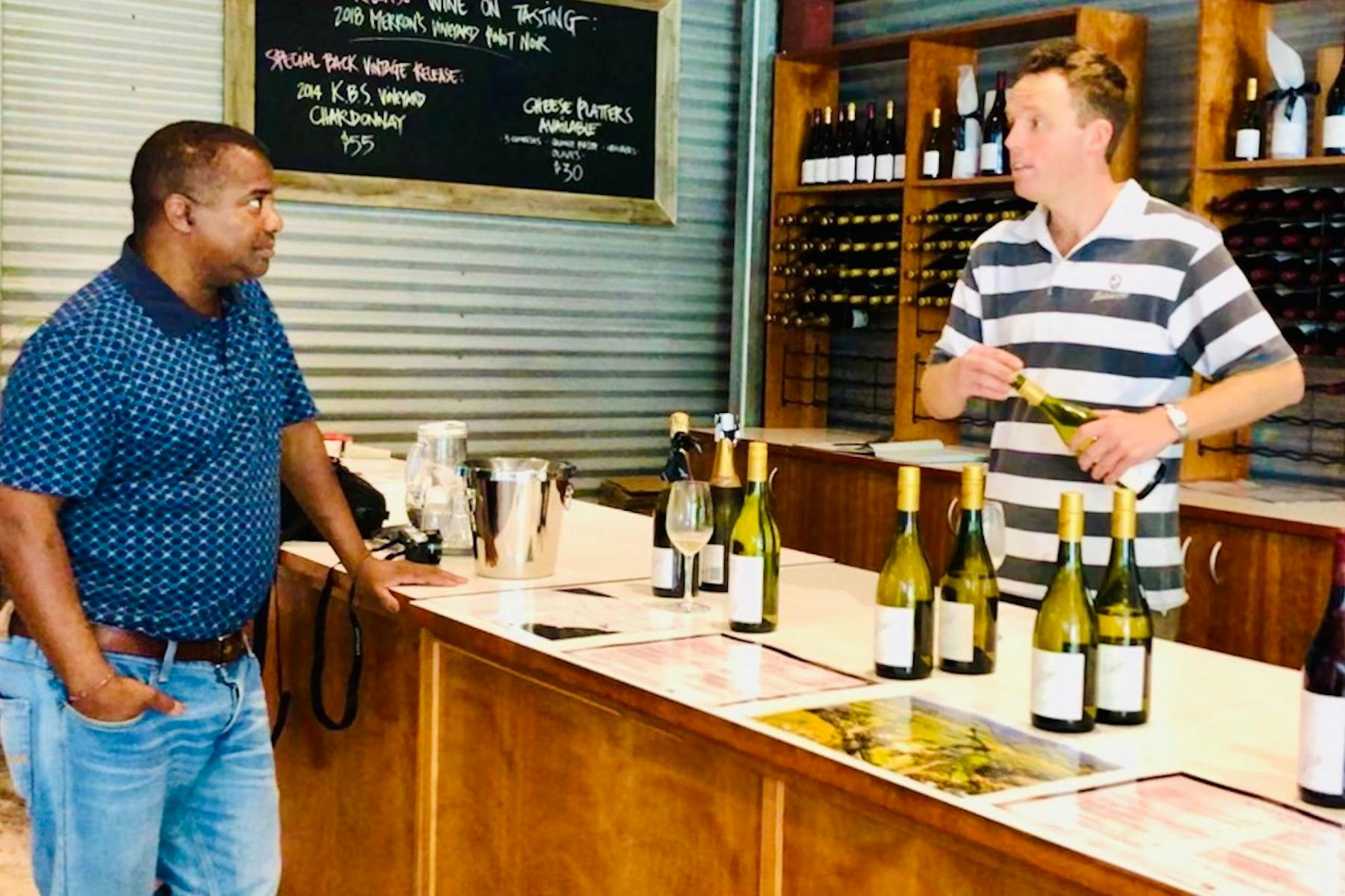winetasting at stonier winery on the mornington peninsula