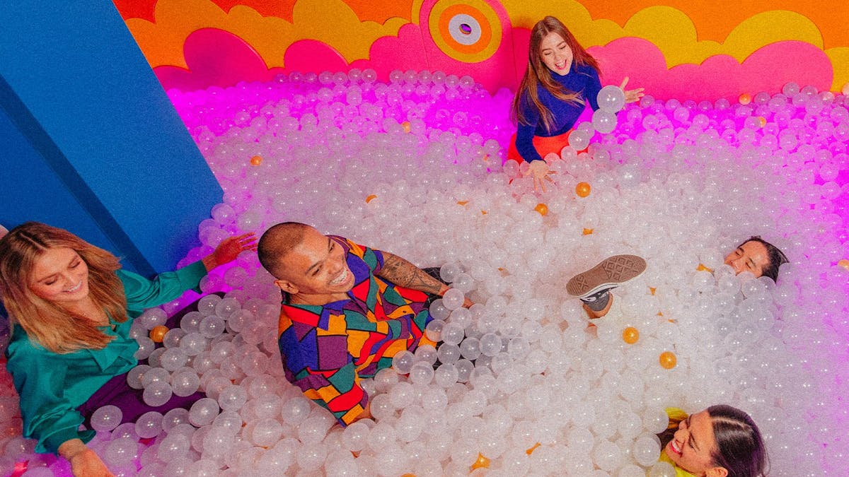 Group of people in a ball pit
