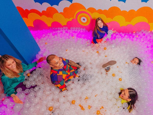 Group of people in a ball pit